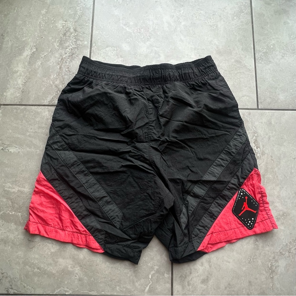 Nike Air Jordan Men's Size S Retro AJ6 Nylon Shorts Black Drawstring Net Lined